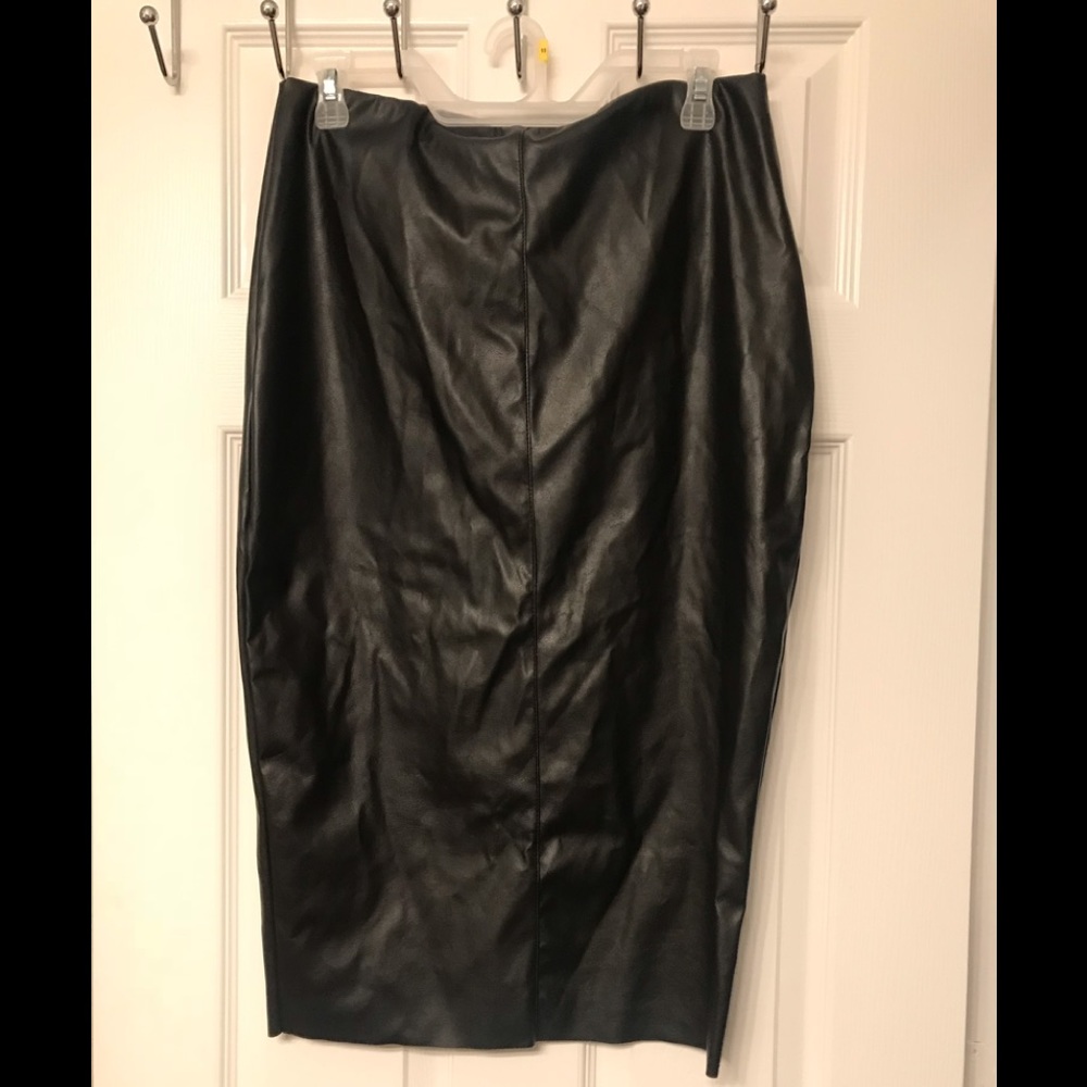 Faux Leather Pencil Skirt